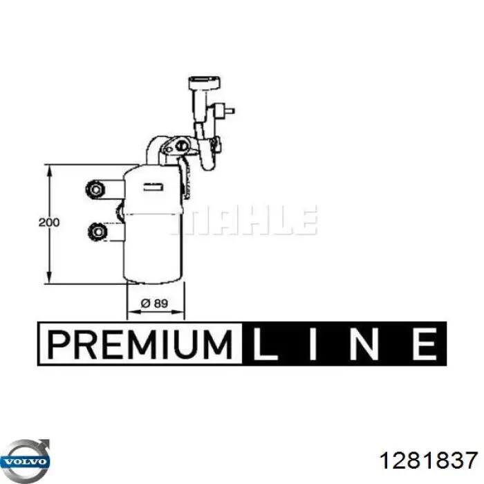 1281837 Volvo receptor-secador del aire acondicionado