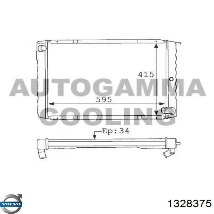 1328375 Volvo radiador refrigeración del motor