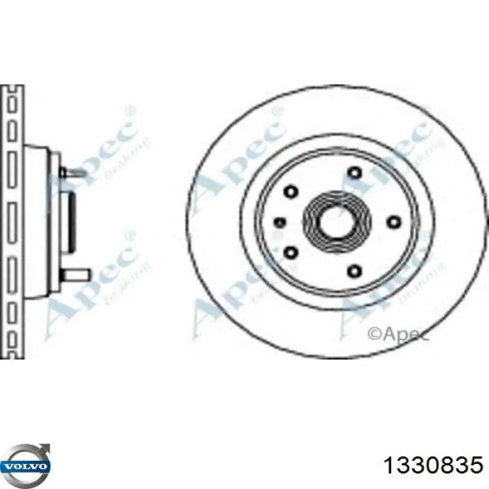 1330835 Volvo freno de disco delantero