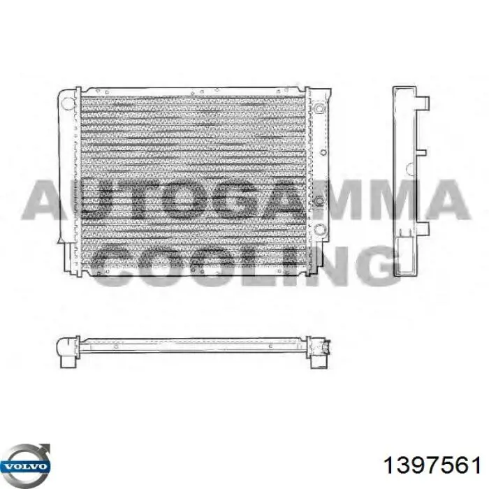 1397561 Volvo radiador refrigeración del motor