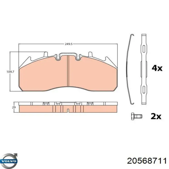 20568711 Volvo pastillas de freno delanteras