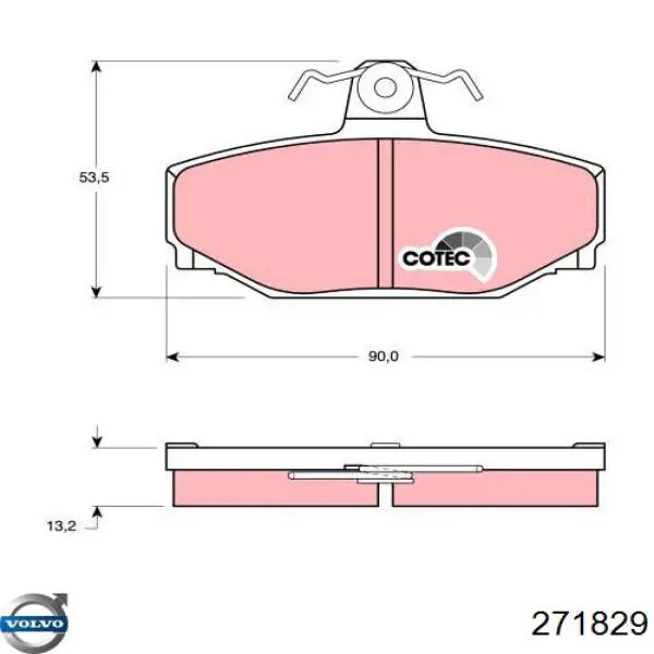 271829 Volvo pastillas de freno traseras