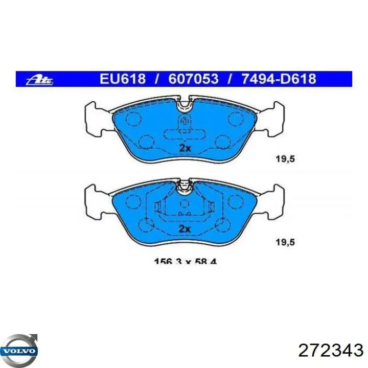 272343 Volvo pastillas de freno delanteras