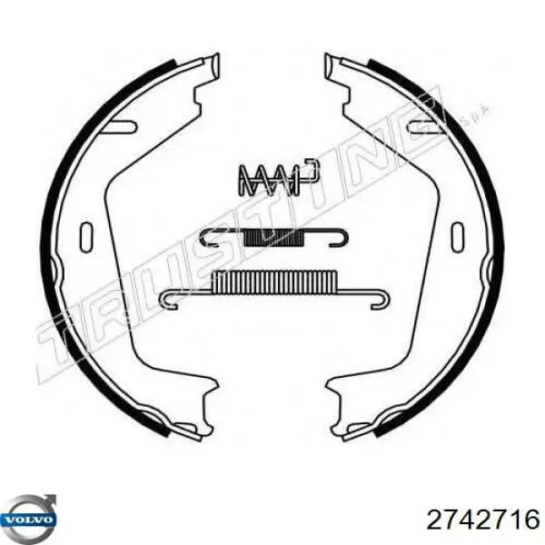 2742716 Volvo juego de zapatas de frenos, freno de estacionamiento