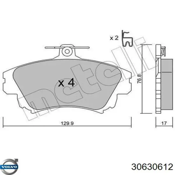 30630612 Volvo pastillas de freno delanteras