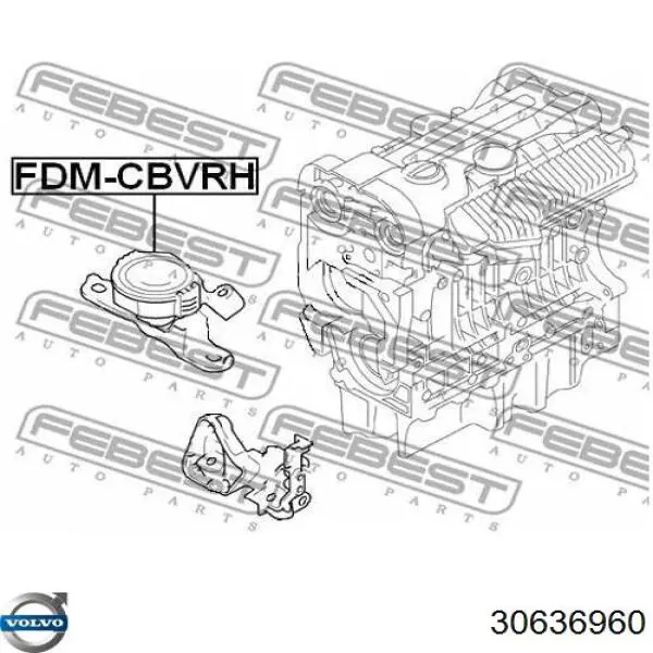 30636960 Volvo soporte de motor derecho