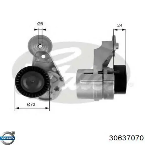 30637070 Volvo tensor de correa, correa poli v