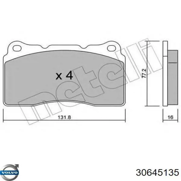 30645135 Volvo pastillas de freno delanteras