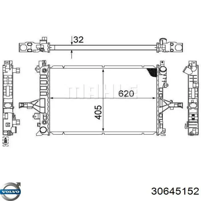 30645152 Volvo radiador refrigeración del motor