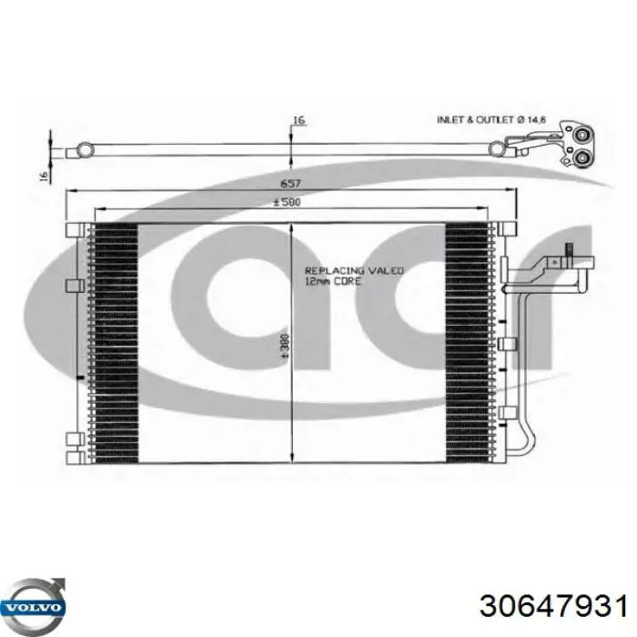 30647931 Volvo condensador aire acondicionado