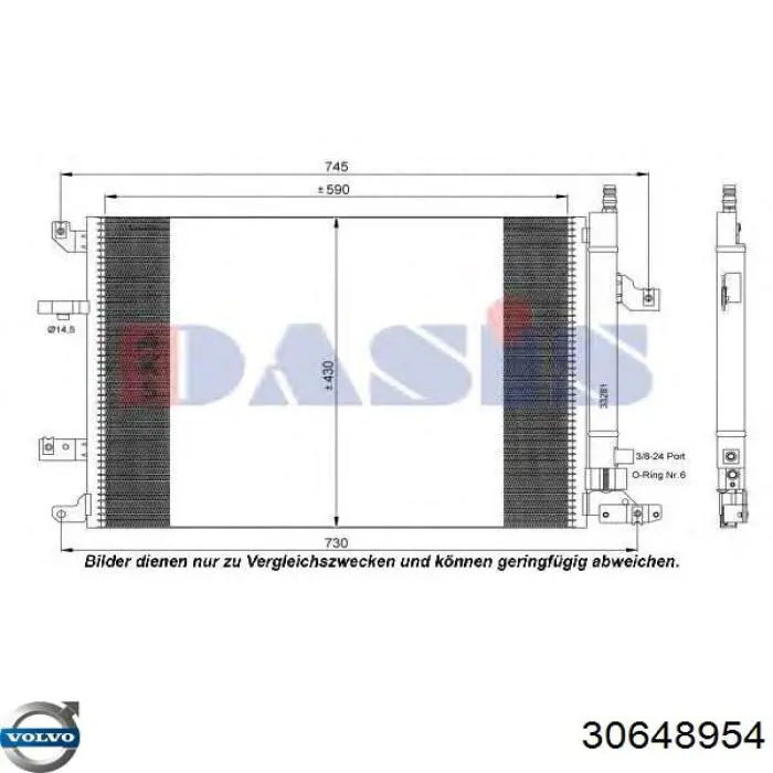 30648954 Volvo condensador aire acondicionado