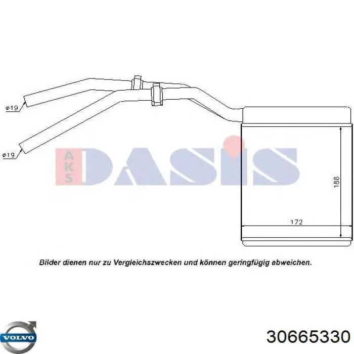 30665330 Volvo radiador de calefacción