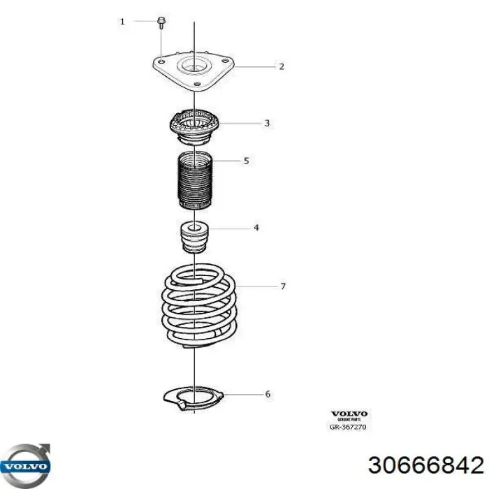 30666842 Volvo tope de amortiguador delantero, suspensión + fuelle