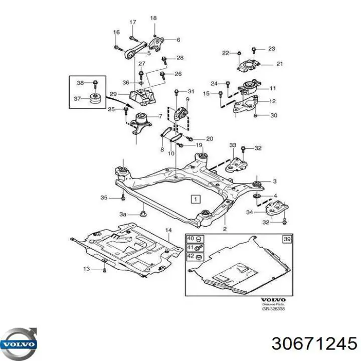 30671245 Volvo soporte motor delantero