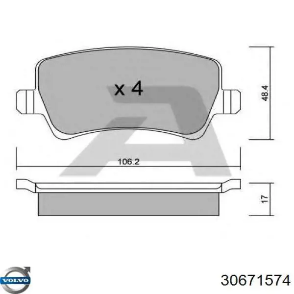 30671574 Volvo pastillas de freno traseras