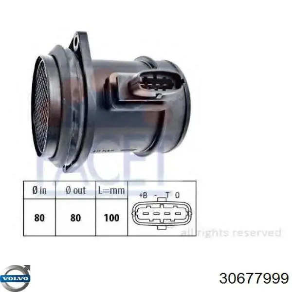 30677999 Volvo sensor de flujo de aire/medidor de flujo (flujo de aire masibo)