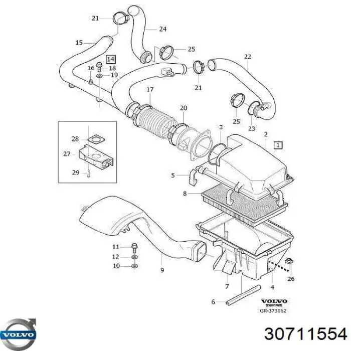 30711554 Volvo cuerpo de mariposa completo