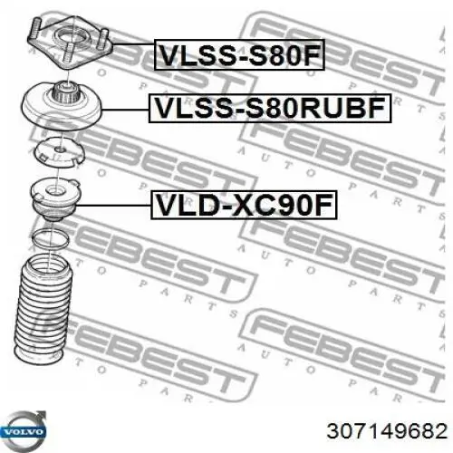 307149682 Volvo soporte amortiguador delantero