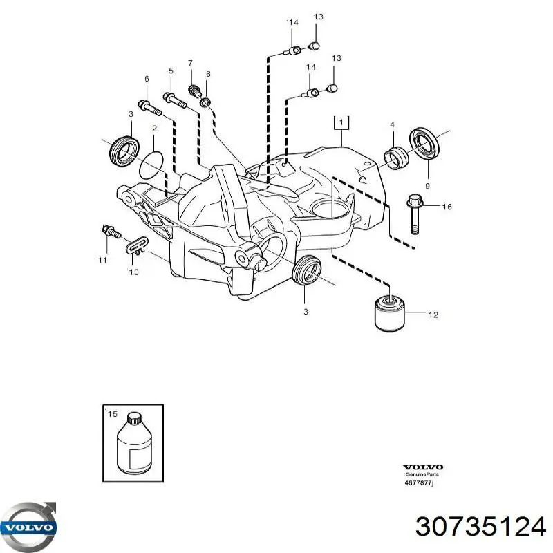  Anillo retén, diferencial eje trasero para Volvo S40 2 