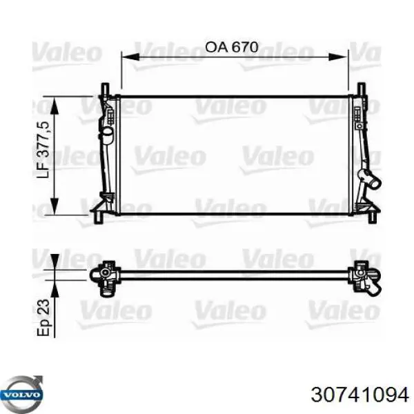 30741094 Volvo radiador refrigeración del motor