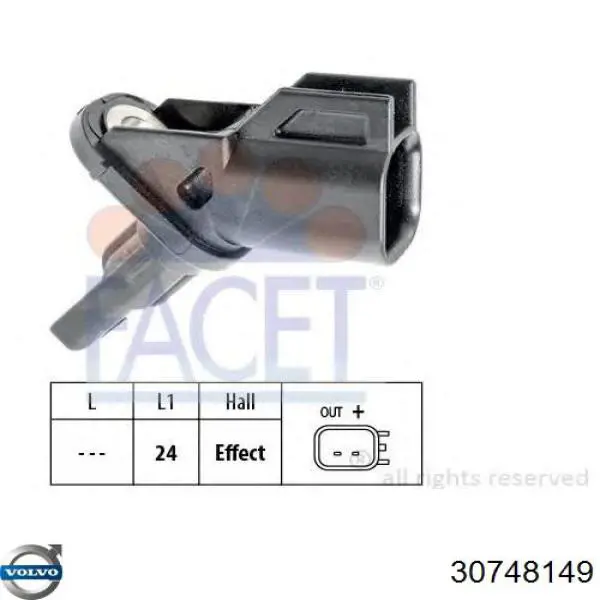 30748149 Volvo sensor abs delantero