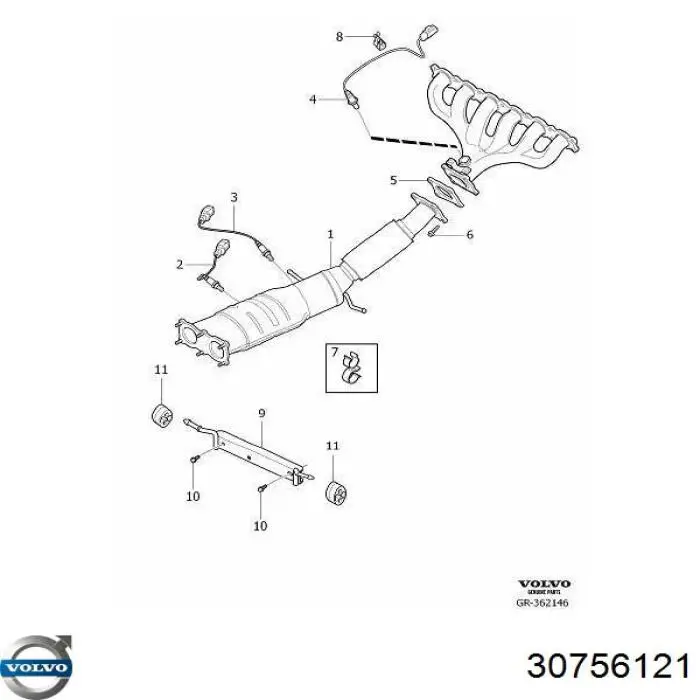 30756121 Volvo sonda lambda sensor de oxigeno para catalizador