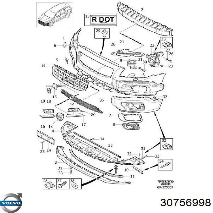 30756998 Volvo panal de radiador