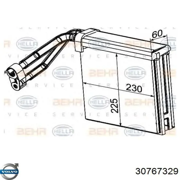 30767329 Volvo evaporador, aire acondicionado