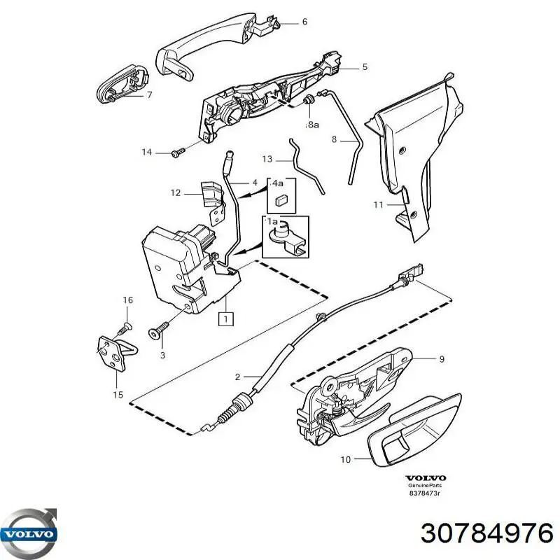 30784976 Volvo cerradura de puerta delantera izquierda