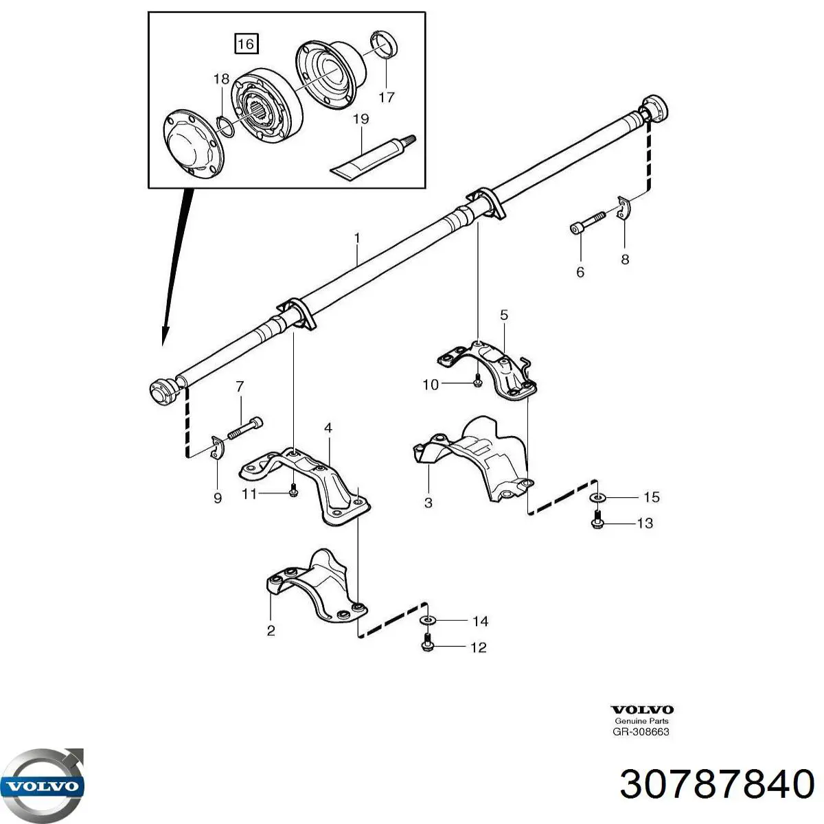  Árbol cardán trasero completo para Dodge Journey 