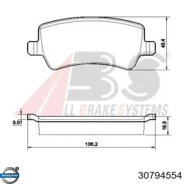 30794554 Volvo pastillas de freno traseras