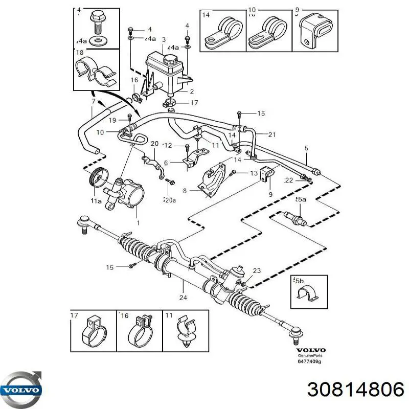  Depósito de bomba de dirección hidráulica para Volvo S40 1 