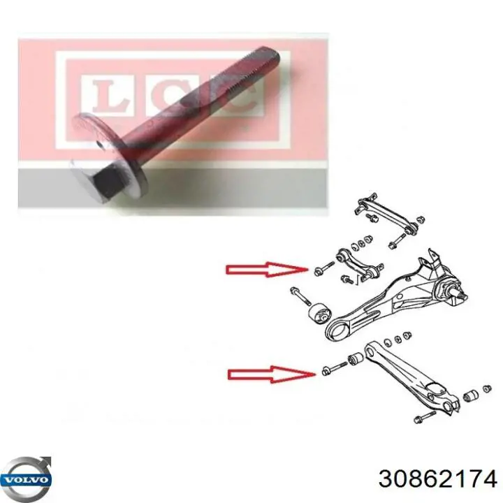 30862174 Volvo barra transversal de suspensión trasera