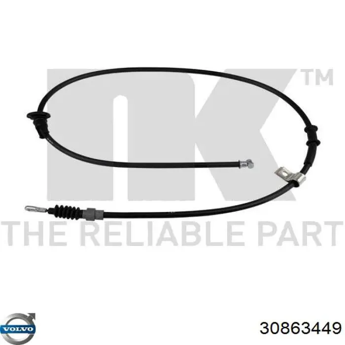 30863449 Volvo cable de freno de mano trasero izquierdo