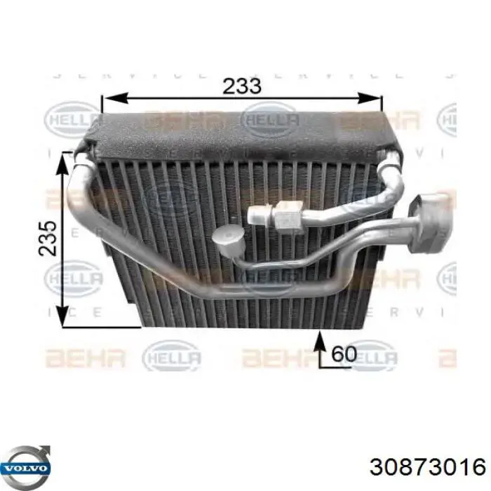  Evaporador, aire acondicionado para Volvo V40 VW