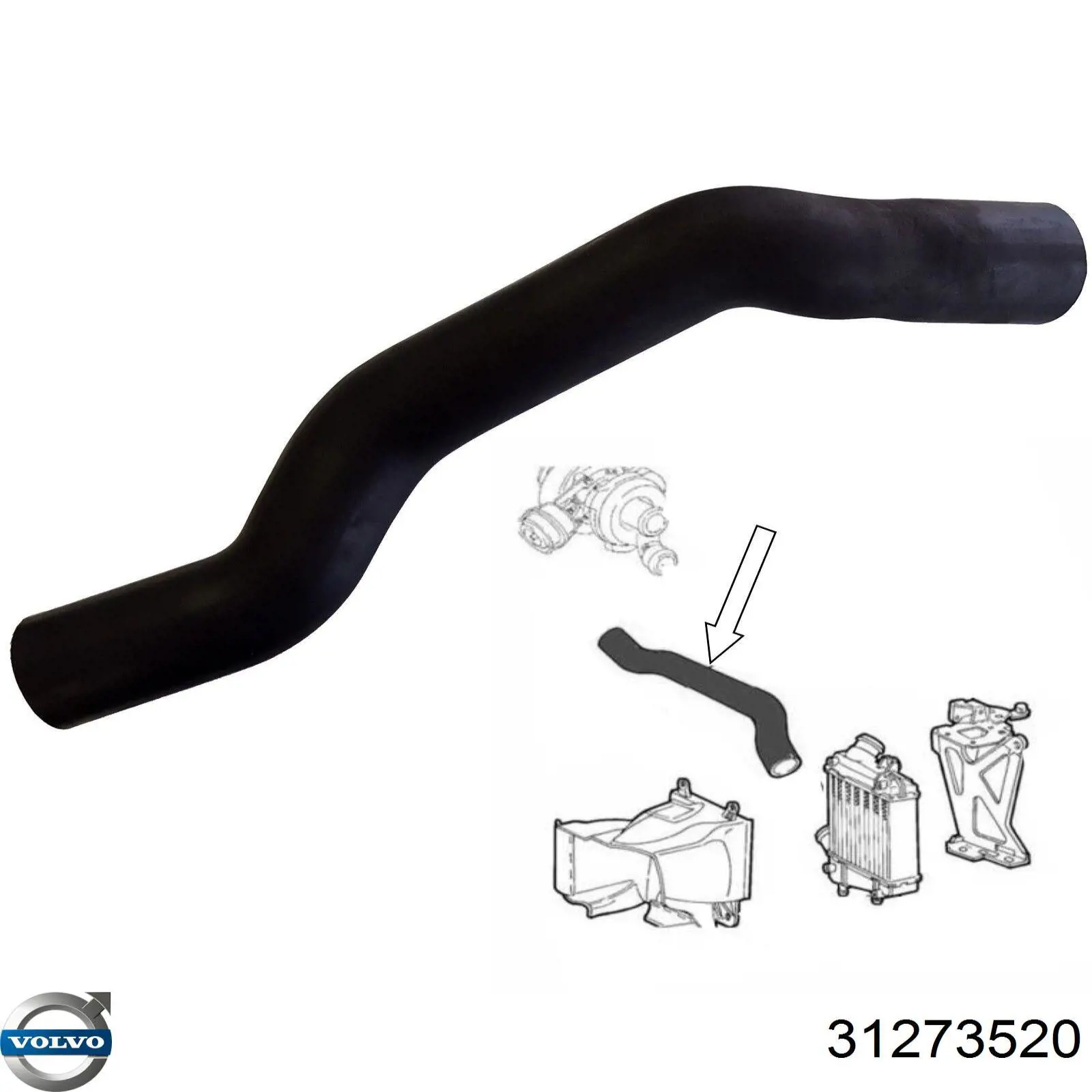 31273520 Volvo tubo flexible de aire de sobrealimentación izquierdo