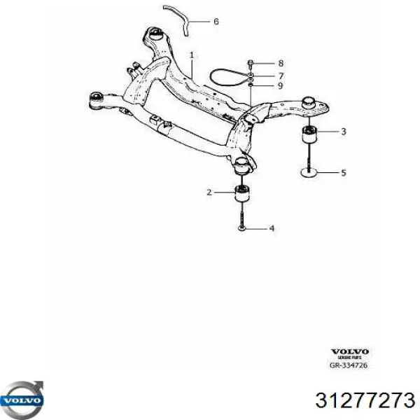 31277273 Volvo suspensión, cuerpo del eje trasero