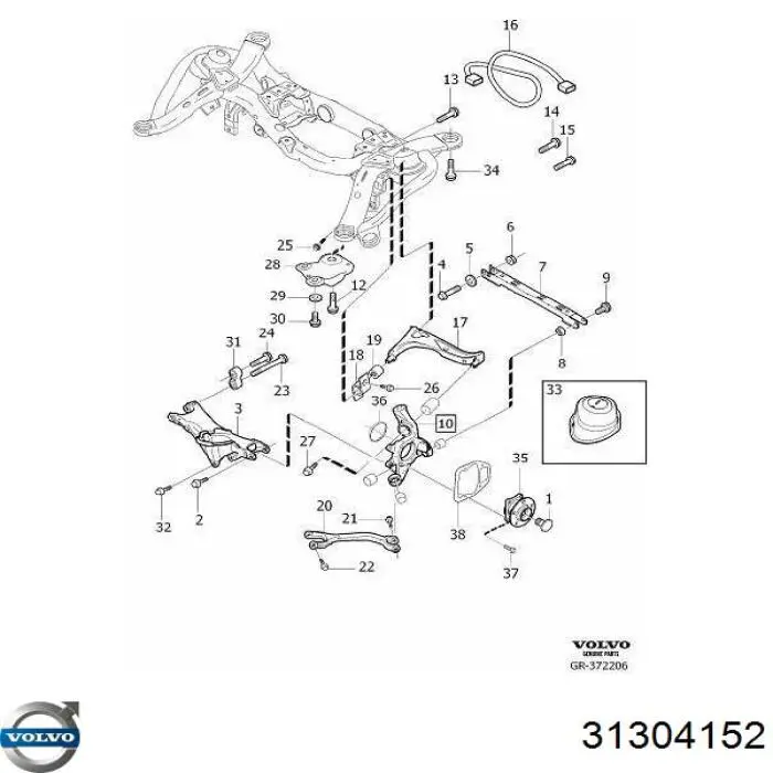  Brazo suspension (control) trasero inferior izquierdo para Volvo XC90 