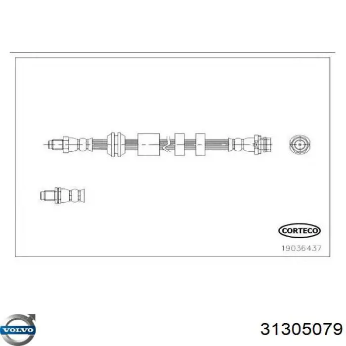  Latiguillo de freno delantero para Volvo V60 2 