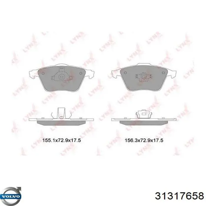 31317658 Volvo pastillas de freno delanteras