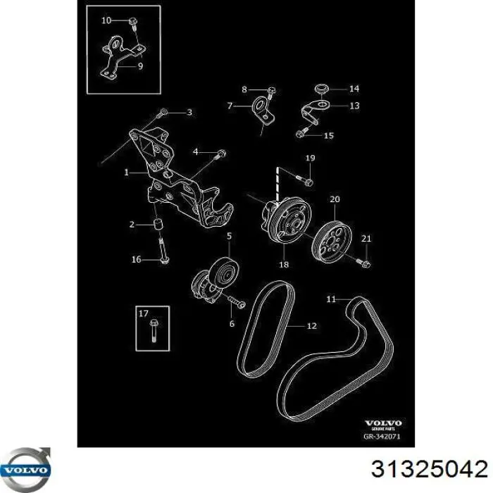 31325042 Volvo correa trapezoidal