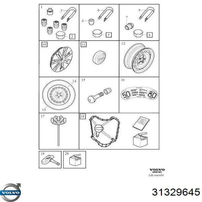 31329645 Volvo tuerca de rueda