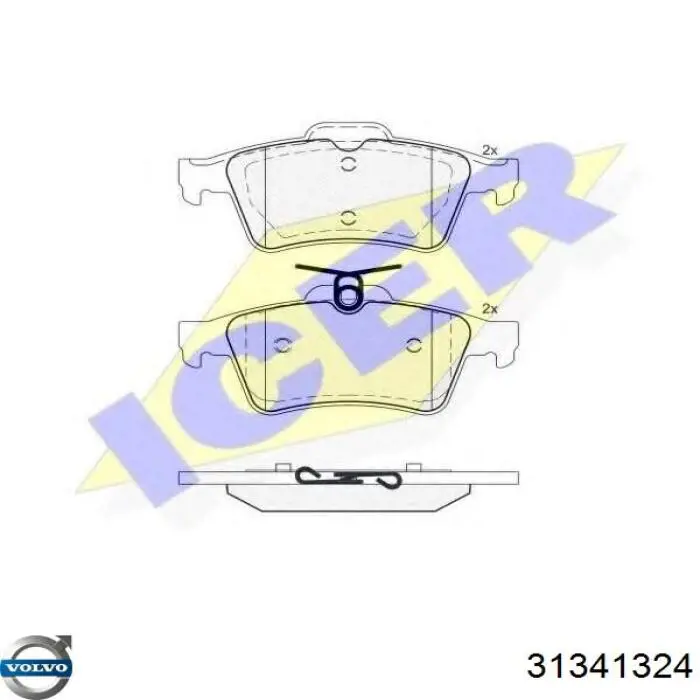 31341324 Volvo pastillas de freno traseras