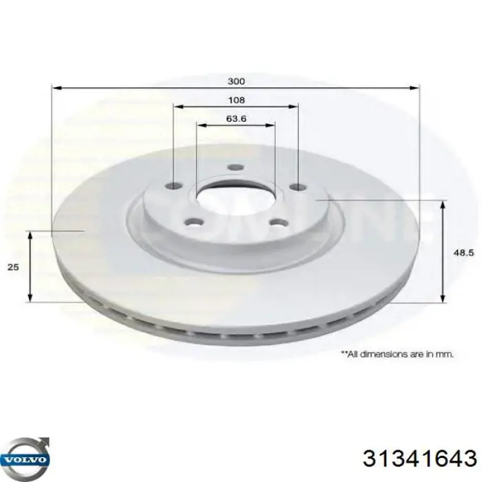 31341643 Volvo freno de disco delantero