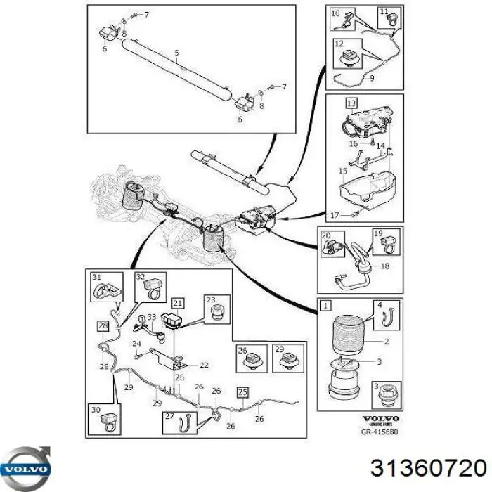  Bomba de compresor de suspensión neumática para Volvo V90 2 