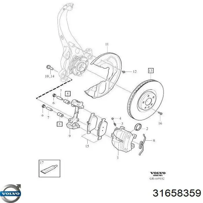 31658359 Volvo pastillas de freno delanteras