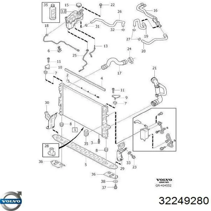 32249280 Volvo tubo flexible de aire de sobrealimentación superior