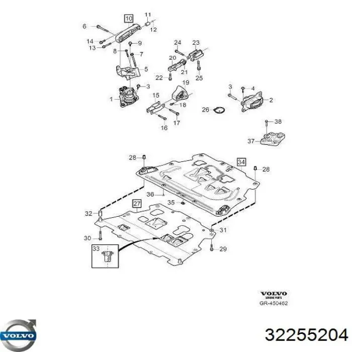 32255204 Volvo soporte motor izquierdo