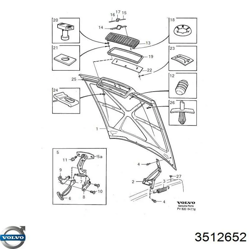 3512652 Volvo logotipo del radiador i