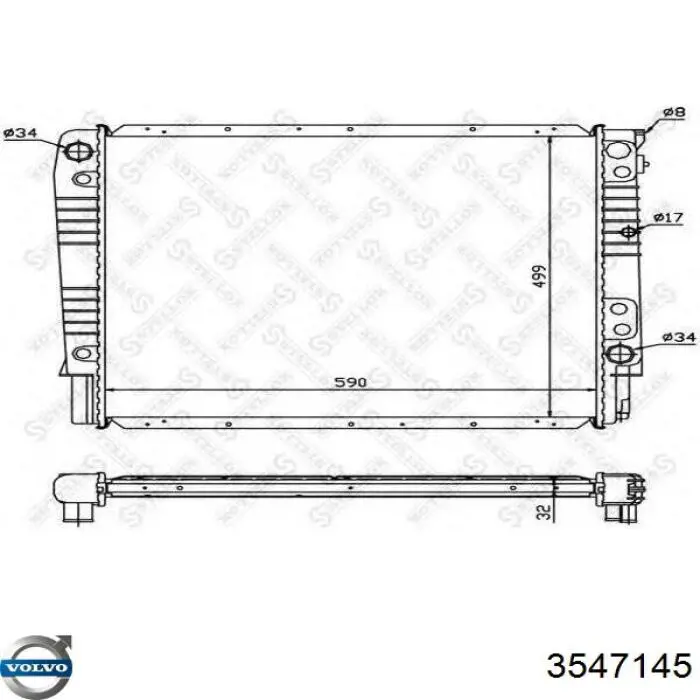 3547145 Volvo radiador refrigeración del motor